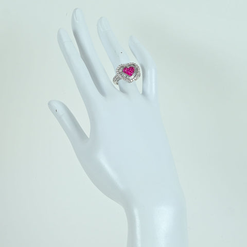 【中古】K18WG RUBY DIAMOND RING ルビー・ダイヤモンドリング 7.9g #10