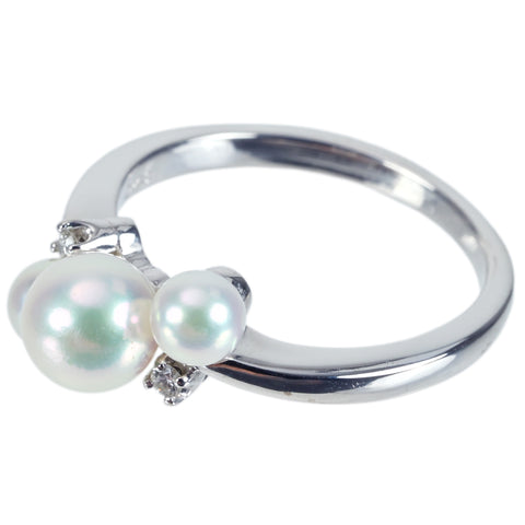 【中古】MIKIMOTO ミキモト K18WG AKOYA PEARLアコヤパールリング 4.1-6.2mm 4.2g #13 ONE PRICE