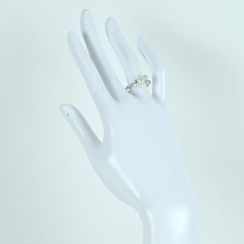 【中古】MIKIMOTO ミキモト K18WG AKOYA PEARLアコヤパールリング 4.1-6.2mm 4.2g #13 ONE PRICE