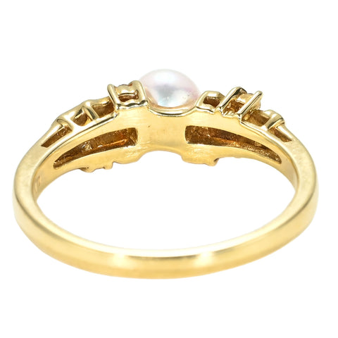 【中古】MIKIMOTOミキモト K18YG AKOYA PEARL RING アコヤパールリング 5.2mm径 D 3.7g #15 ONE PRICE RING