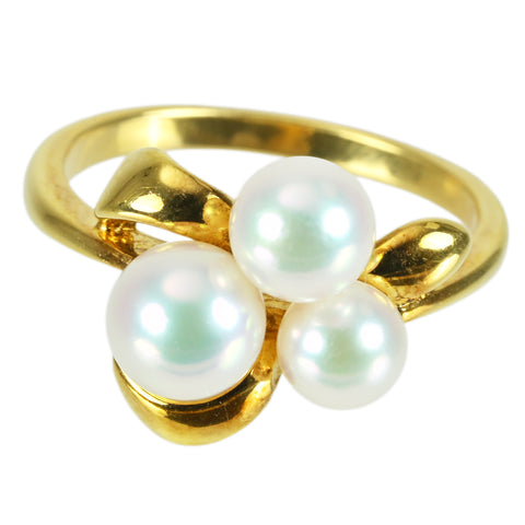 【中古】MIKIMOTOミキモト K18YG AKOYA PEARL RING アコヤパールリング P4.6-5.7mm 3.2g #9 ONE PRICE