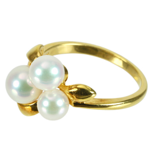 【中古】MIKIMOTOミキモト K18YG AKOYA PEARL RING アコヤパールリング P4.6-5.7mm 3.2g #9 ONE PRICE
