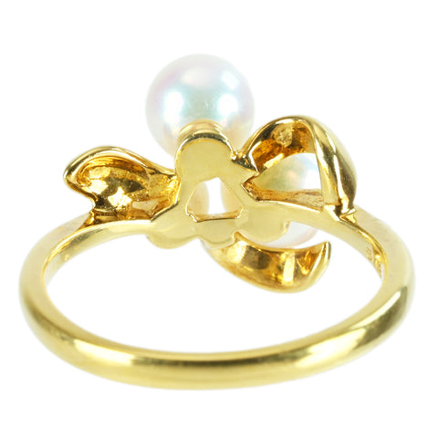 【中古】MIKIMOTOミキモト K18YG AKOYA PEARL RING アコヤパールリング P4.6-5.7mm 3.2g #9 ONE PRICE