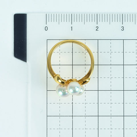 【中古】MIKIMOTOミキモト K18YG AKOYA PEARL RING アコヤパールリング P4.6-5.7mm 3.2g #9 ONE PRICE