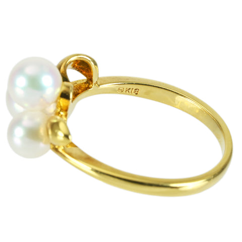 【中古】MIKIMOTOミキモト K18YG AKOYA PEARL RING アコヤパールリング P4.6-5.7mm 3.2g #9 ONE PRICE