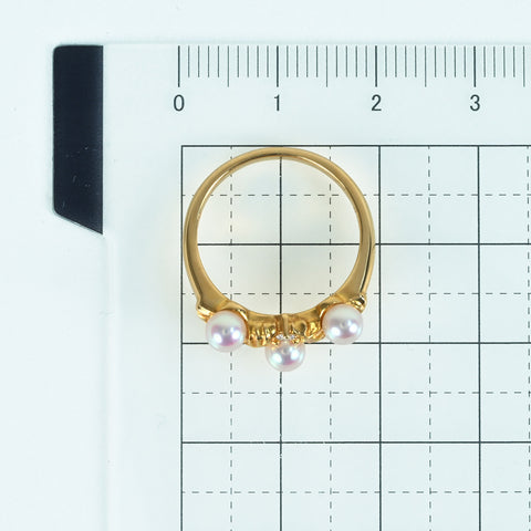 【中古】TASAKI タサキ K18YG AKOYA PEARL RING アコヤパールリング P4.0mm D0.02ct 3.9g ONE PRICE