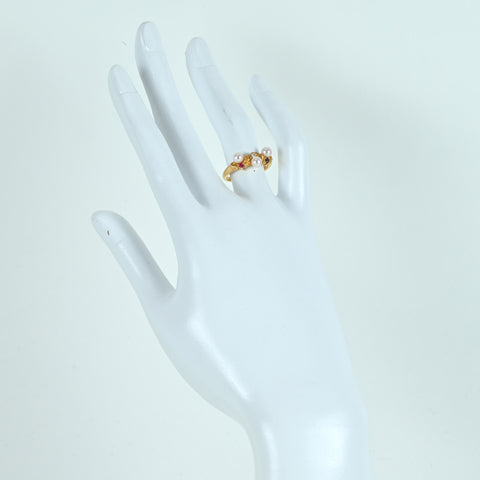 【中古】TASAKI タサキ K18YG AKOYA PEARL RING アコヤパールリング P4.0mm D0.02ct 3.9g ONE PRICE