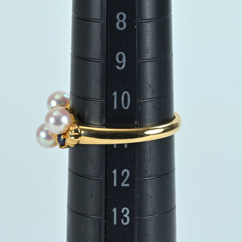 【中古】TASAKI タサキ K18YG AKOYA PEARL RING アコヤパールリング P4.0mm D0.02ct 3.9g ONE PRICE