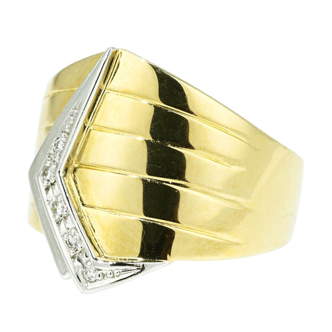 【中古】K18YG/PT900 DIAMOND RING ダイヤモンドリング D0.03ct 5.4g #14.5