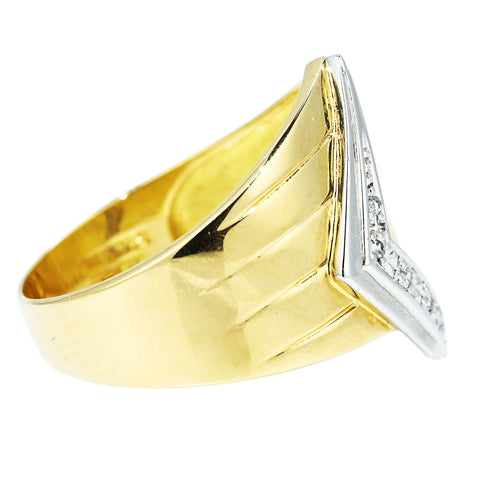 【中古】K18YG/PT900 DIAMOND RING ダイヤモンドリング D0.03ct 5.4g #14.5