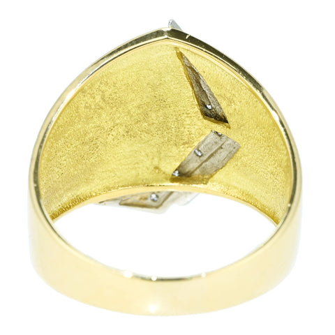 【中古】K18YG/PT900 DIAMOND RING ダイヤモンドリング D0.03ct 5.4g #14.5