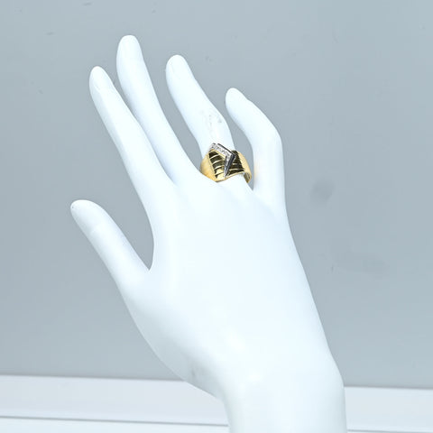 【中古】K18YG/PT900 DIAMOND RING ダイヤモンドリング D0.03ct 5.4g #14.5