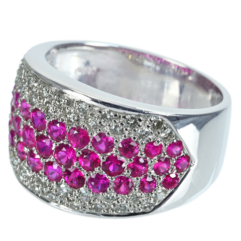 【中古】PT900 RUBYルビーリング RING R1.52ct D0.44ct 9.9g #11