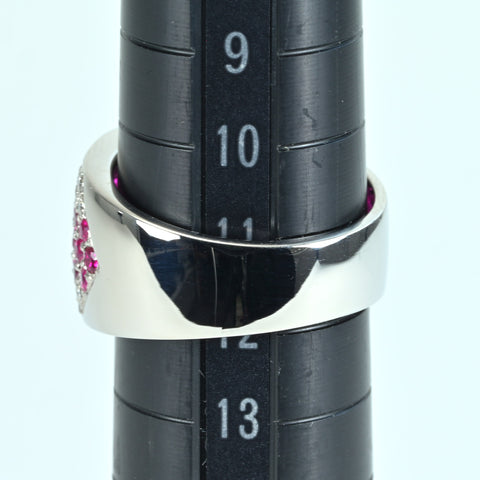 【中古】PT900 RUBYルビーリング RING R1.52ct D0.44ct 9.9g #11