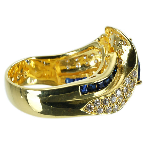 【中古】K18YG SAPPHIRE RING サファイアリング S1.73ct D0.60ct ソーティング 9.3g #14