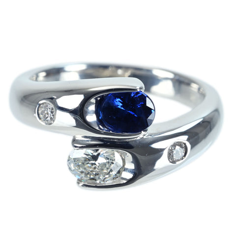 【中古】PT900 SAPPHIRE RING サファイアリング S0.43ct D0.31ct 鑑別書 7.4g #10