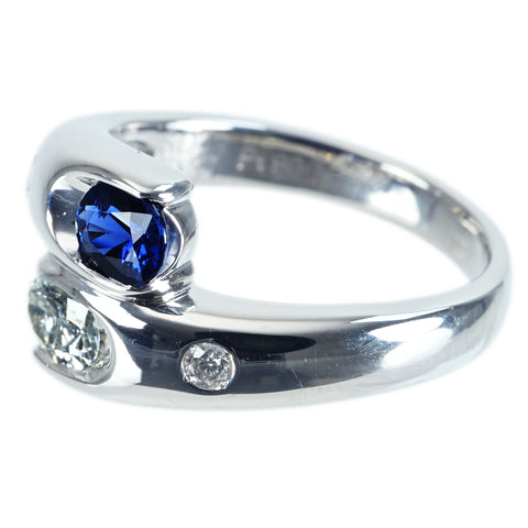 【中古】PT900 SAPPHIRE RING サファイアリング S0.43ct D0.31ct 鑑別書 7.4g #10