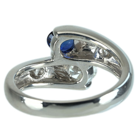 【中古】PT900 SAPPHIRE RING サファイアリング S0.43ct D0.31ct 鑑別書 7.4g #10
