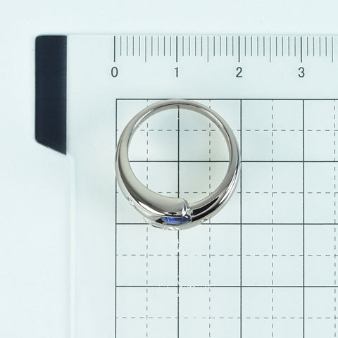 【中古】PT900 SAPPHIRE RING サファイアリング S0.43ct D0.31ct 鑑別書 7.4g #10