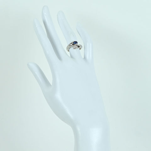 【中古】PT900 SAPPHIRE RING サファイアリング S0.43ct D0.31ct 鑑別書 7.4g #10