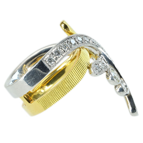 【中古】CHRISTIE PT900/K18YG DIAMOND RING ダイヤモンドリング D1.11ct 15.3g #15.5 ONE PRICE