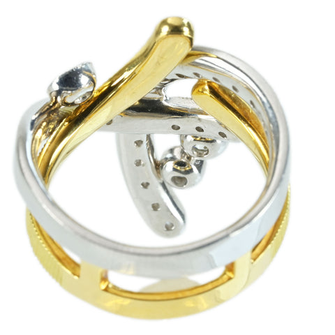 【中古】CHRISTIE PT900/K18YG DIAMOND RING ダイヤモンドリング D1.11ct 15.3g #15.5 ONE PRICE