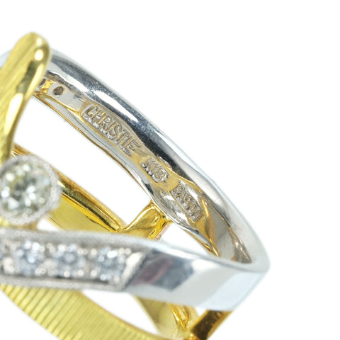 【中古】CHRISTIE PT900/K18YG DIAMOND RING ダイヤモンドリング D1.11ct 15.3g #15.5 ONE PRICE