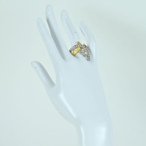 【中古】CHRISTIE PT900/K18YG DIAMOND RING ダイヤモンドリング D1.11ct 15.3g #15.5 ONE PRICE