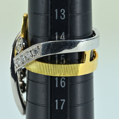 【中古】CHRISTIE PT900/K18YG DIAMOND RING ダイヤモンドリング D1.11ct 15.3g #15.5 ONE PRICE