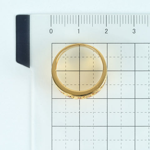 【中古】K18YG RUBYルビーリング RING R0.68ct D0.05ct 5.9g #12