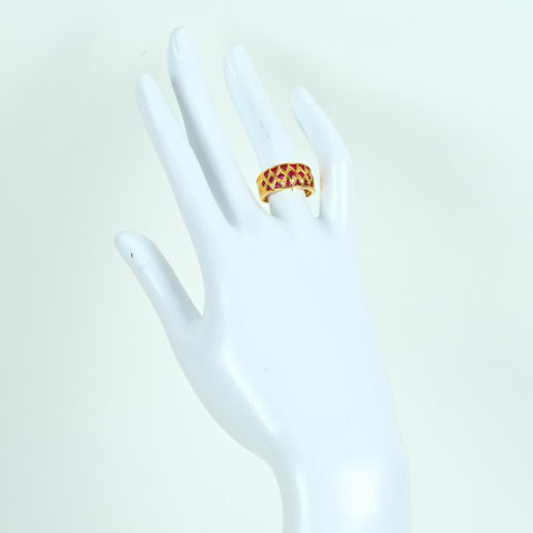 【中古】K18YG RUBYルビーリング RING R0.68ct D0.05ct 5.9g #12