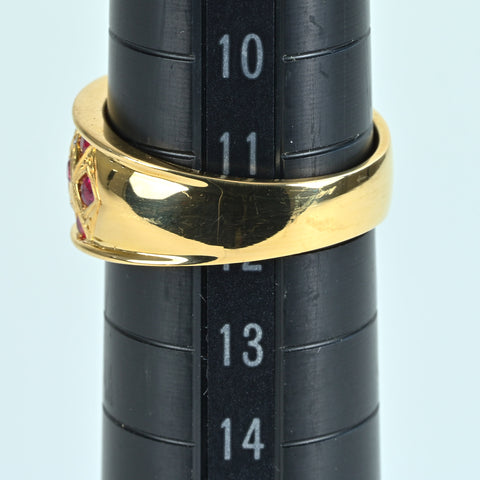 【中古】K18YG RUBYルビーリング RING R0.68ct D0.05ct 5.9g #12