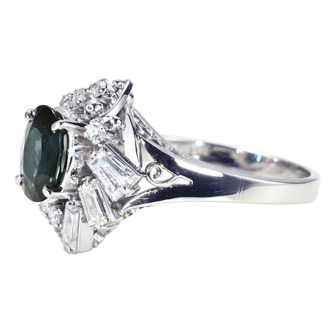 【中古】PT900 SAPPHIRE RING サファイアリング S1.83ct D0.96ct 7.6g #13.5
