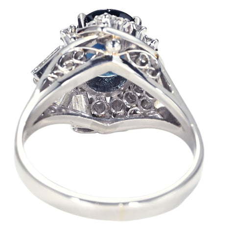 【中古】PT900 SAPPHIRE RING サファイアリング S1.83ct D0.96ct 7.6g #13.5