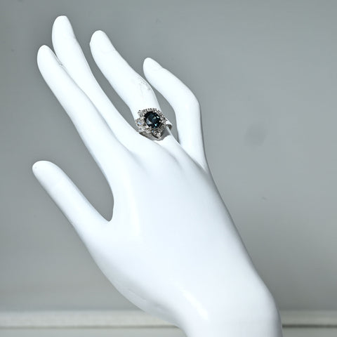 【中古】PT900 SAPPHIRE RING サファイアリング S1.83ct D0.96ct 7.6g #13.5