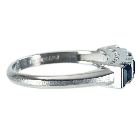 【中古】PT900 SAPPHIRE RING サファイアリング S0.96ct D0.26ct 4.6g #13