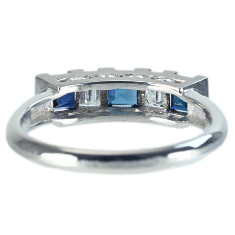 【中古】PT900 SAPPHIRE RING サファイアリング S0.96ct D0.26ct 4.6g #13