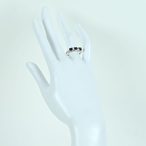 【中古】PT900 SAPPHIRE RING サファイアリング S0.96ct D0.26ct 4.6g #13