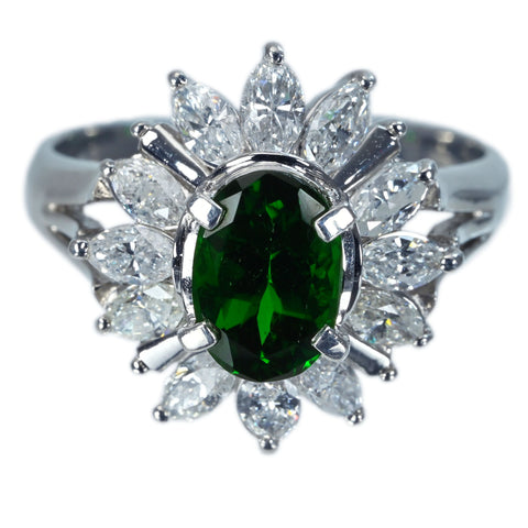 【中古】PT900 GARNET RING グロシュラ―ライトガーネットリング G1.33ct D1.09ct CGL鑑別書 7.2g #11