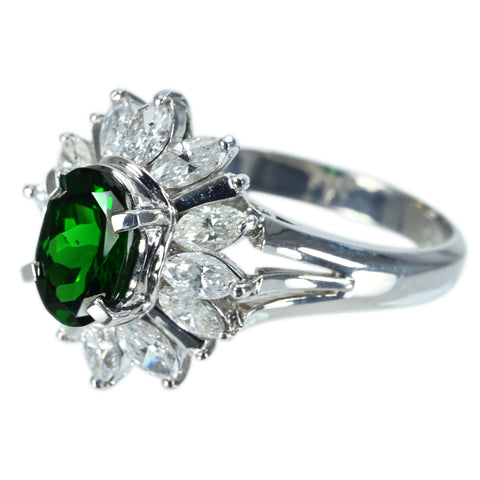 【中古】PT900 GARNET RING グロシュラ―ライトガーネットリング G1.33ct D1.09ct CGL鑑別書 7.2g #11