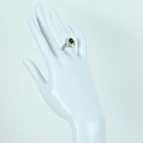 【中古】PT900 GARNET RING グロシュラ―ライトガーネットリング G1.33ct D1.09ct CGL鑑別書 7.2g #11