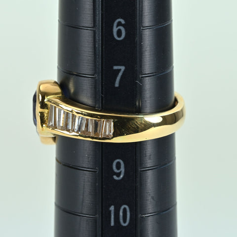 【中古】K18YG RUBY SPPHIRE RING ハート ルビー/サファイアリング R0.74ct S0.66ct D0.59ct 4.2g #8.5