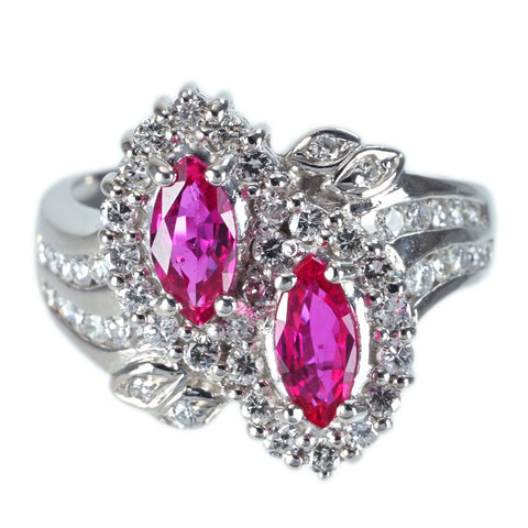 【中古】PT900 RUBY RING ルビーリング R1.20ct D0.62ct 8.3g #
