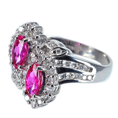 【中古】PT900 RUBY RING ルビーリング R1.20ct D0.62ct 8.3g #