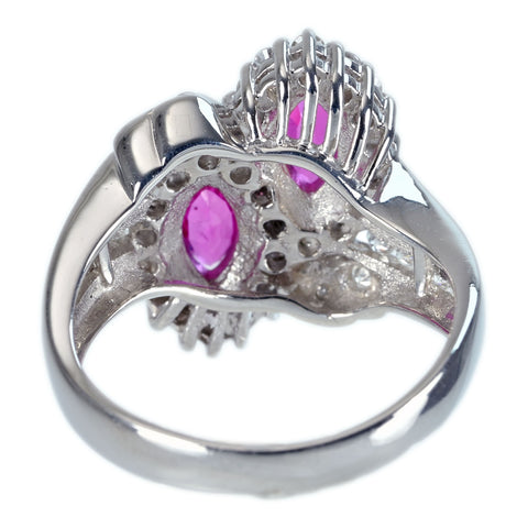 【中古】PT900 RUBY RING ルビーリング R1.20ct D0.62ct 8.3g #