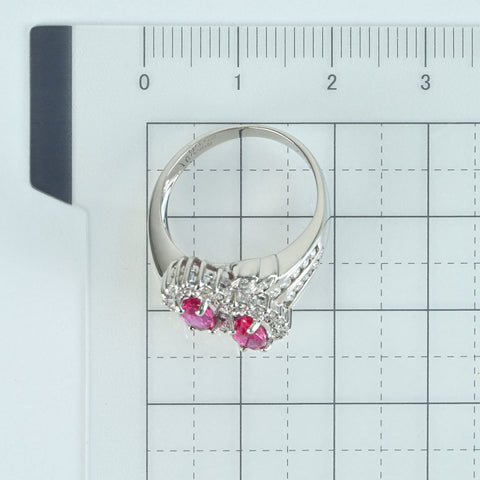 【中古】PT900 RUBY RING ルビーリング R1.20ct D0.62ct 8.3g #