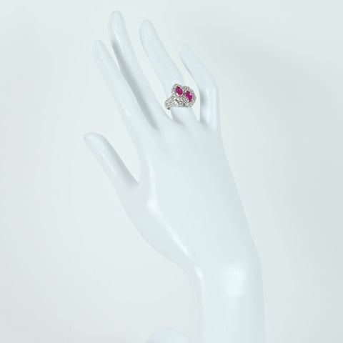 【中古】PT900 RUBY RING ルビーリング R1.20ct D0.62ct 8.3g #