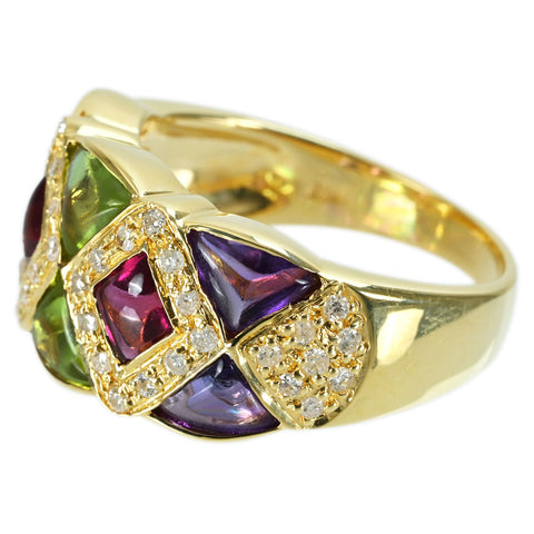 【中古】PONTE VECCHIO ポンテヴェッキオ K18 MULTI STONE RING マルチストーンリング 2.10ct D0.30ct 7.5 #13 ONE PRICE