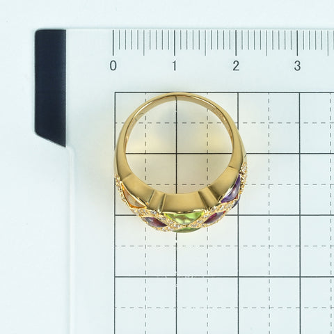 【中古】PONTE VECCHIO ポンテヴェッキオ K18 MULTI STONE RING マルチストーンリング 2.10ct D0.30ct 7.5 #13 ONE PRICE
