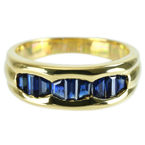 [Pre-owned] K18YG SAPPHIRE RING Sapphire ring S1.05ct 7.3g #11.5 